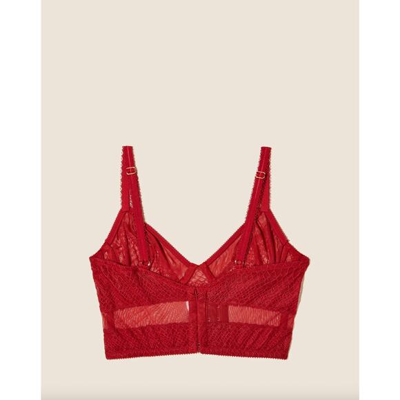 Cosabella - Sultra Underwire Bra - Sindoor Red - Lace Longline - Italian - Picture 2 of 6